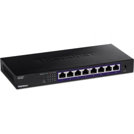 TRENDnet TEG-S380 Switch de red no administrado de 8 puertos Gigabit Ethernet, Negro